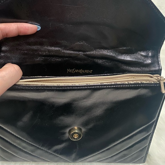 Authentic YSL Vintage Leather Quilted Clutch Bag - Picture 8 of 14